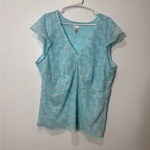 Old Navy‎ Sky Blue Floral Blouse Women’s